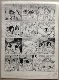 Roger Bussemey - Bussemey Planche Originale 15 Moky et Poupy 2 Renard-Rouge indien puma ours oursons , BD Éo 1959 Ames Vaillantes & Fleurus - Comic Strip