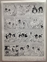 Roger Bussemey - Bussemey Planche Originale 17 Moky et Poupy 2 Renard-Rouge indien chasseur papoose , BD Éo 1959 Ames Vaillantes & Fleurus - Comic Strip
