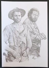 Philippe Loirat - Bud Spencer et Terence Hill - Illustration originale