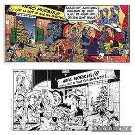 Comparatif du dessin de la page de garde et de la fameuse dernière case