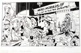 Planche originale - Lucky Luke - Hommage à Moriss - Pages de Garde