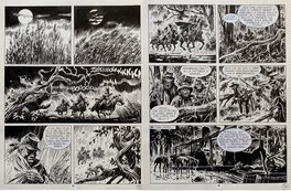 José Ortiz - Ortiz, Maxi Tex#13 bis, L'Oro del Sud, diptyque des planches n°55-56, 1999. - Comic Strip
