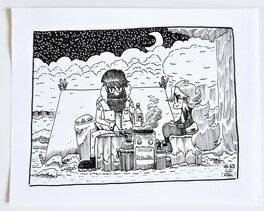 oTTami - Dessin original de l'Inktober 2022 : John et Sam de Eastward par oTTami ! - Illustration originale