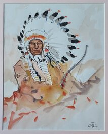 Jean Giraud - Chef indien - Original Illustration