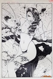 Scott Clark - Homage Studios Swimsuit Special #1 P10 : Synergy - Illustration originale