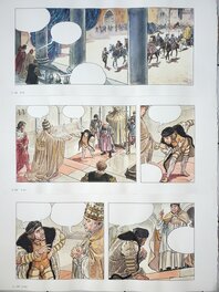 Milo Manara - BORGIA T3  LES FLAMMES DU BÛCHER  couleur directe - Planche originale