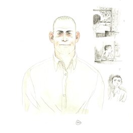 Gipi - Gipi - Portrait d'Harlan Coben + recherches - Original Illustration