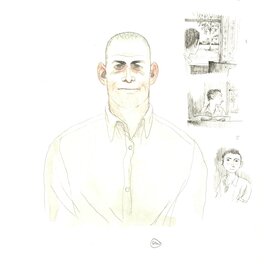 Gipi - Gipi - Portrait d'Harlan Coben + recherches - Illustration originale