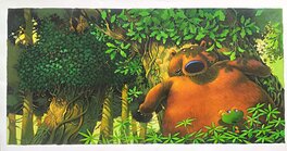 Frédéric Pillot - Lulu et l'ours pyjama - Illustration originale