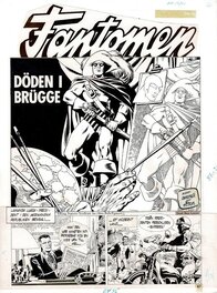 Jean-Yves Mitton - Mitton, Le Fantôme, Episode 6, Mort à Bruges, planche n°1 titre, 1991. - Comic Strip