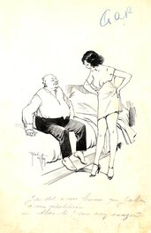René Giffey - La répétition. - Original Illustration