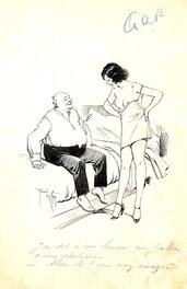 René Giffey - La répétition. - Illustration originale