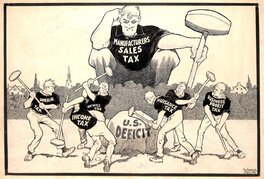 Winsor McCay - U.S. deficit - Illustration originale