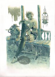 Jean-Baptiste Andréae - Manie Ganza at sunset Balustrade by Jean-Baptiste Andreae - Illustration originale