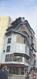 Bruno Watel - Le café Fulgen d’Hoppi Street à Asakusa, Tokyo 18 x 38,5 cm 2020 - Illustration originale