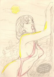 Adriano De Vincentiis - Moonlit Vampirella by Adriano De Vincentiis - Original Illustration