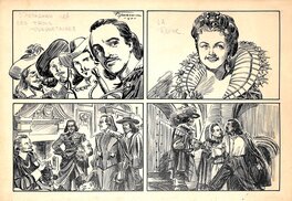 Fernando Fusco - D'artagnan et les trois mousquetaires. - Planche originale