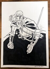 Paul Grist - Cosmic Warrior Splash - Original Illustration