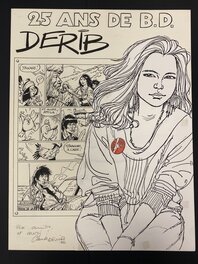 Derib - Derib - Dessin Original Affiche - 25 ans de BD - Yakari - Buddy Longway - Planche originale