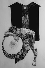 Sergio Toppi - Tambouriner - Illustration originale