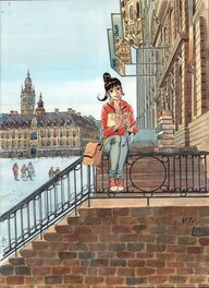 Mig - Camélia sur la Grand Place de Lille - Illustration originale