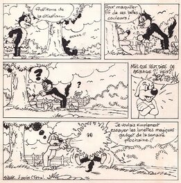 Jean-Claude Bauer - Bauer, Pif et Hercule, planche de test, gadget lunettes 3D, 1976. - Comic Strip