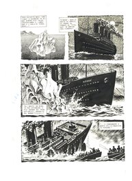 Giovanni Freghieri, planche originale, " l'Histoire de l'Iceberg", le naufrage du Titanic.