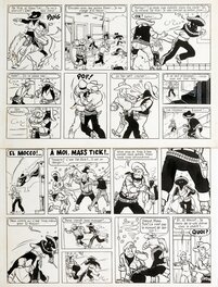 Planche originale - Tibet - Pat Rick et Mass Tick - El Mocco le terrible - 1955 - Planche 28