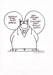 Philippe Geluck - UN GAG DE LE CHAT_CONFUCIUS ET MOI - Original Illustration