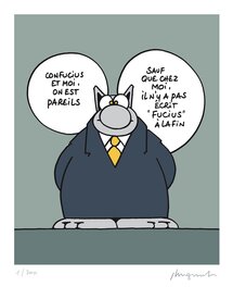 Sérigraphie_Geluck_Le CHAT__CONFUCIUS ET MOI