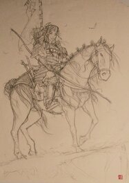 Frédéric Genêt - Guerrière samouraï - Illustration originale