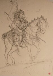 Frédéric Genêt - Guerrière samouraï - Original Illustration