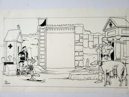 Christian Gine - NEIGE  dessin original - Original Illustration