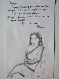 Petit mot de l'Artiste, avec une petite dédice, accompagnant l'illustration originale Petit mot de l'Artiste, avec une petite dédice, accompagnant l'illustration originale