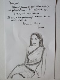 Petit mot de l'Artiste, avec une petite dédice,  accompagnant l'illustration originale