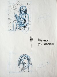 Recherche peronnage cases 9 et 10 du T1 planche n°18 (dédicacée) Recherche peronnage cases 9 et 10 du T1 planche n°18 (dédicacée)