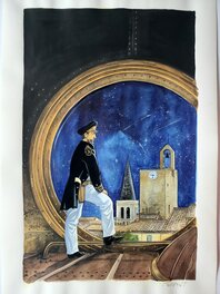 Jacques Terpant - CAPTAIN NEMO  illustration originale - Original Illustration