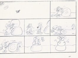 Garfield Sunday - preliminary pencil art by Jim Davis 07/01/1990