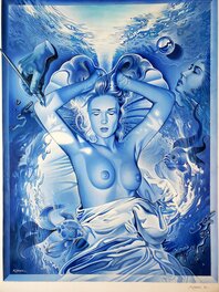 Philippe Kirsch - BLUE FANTASY illustration originale - Planche originale