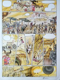 Planche originale - LES AVENTURES D'ALINE T2 HAUT-KOENIGSBOURG - LE DEFI DU TEMPS  couleur directe