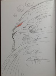 Druillet Metal Esquisses Tête Hurlante, Dessin original dédicace crayon TT TL Bd eo cartonnée album Zanpano 2009 N°/Signé 350 ex