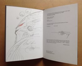 La dédicace pleine page réalisée a sa sortie (en 2009) + Justificatif du tirage a droite : 105 - 350 Ex Signé Druillet La dédicace pleine page réalisée a sa sortie (en 2009) + Justificatif du tirage a droite : 105 - 350 Ex Signé Druillet