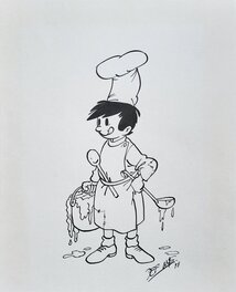 Jef Nys - Jef nys filiberke als kok - Illustration originale