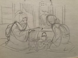 Cyril Bonin - Crayonné de Cyril Bonin les dames de Kimoto - Œuvre originale