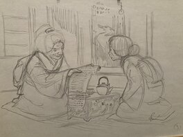 Cyril Bonin - Crayonné de Cyril Bonin les dames de Kimoto - Original art