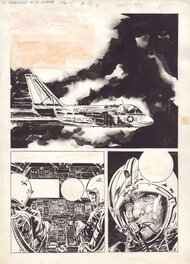 Planche originale - Breccia Alberto, Nadie#14, El Triangulo de la muerte, planche n°1 de titre, 1978.