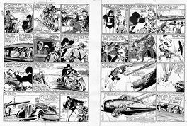 Chott - FANTAX CONTRE L’HOMME QUI TERRORiSAIT NEW-YORK : DIPTYQUE PLANCHES ORIGINALES 9&10 (TOME 4) - Planche originale