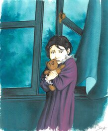 Denys - Denys, Comptine d'Halloween, tome 1, Réminiscences, illustration page de titre, 2000. - Illustration originale