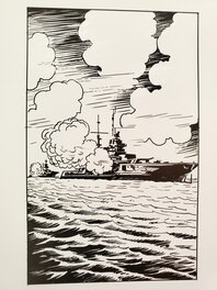 collectif de dessinateurs - article sur la guerre du Pacifique  LES CAVERNES DE LA MORT dans BRÛLANT n°11 - Planche originale