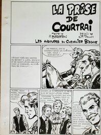 Pierre Dupuis - LES AVENTURES DU CHEVALIER BISCAYE - LA PRISE DE COURTRAI premier épisode planche originale - Comic Strip